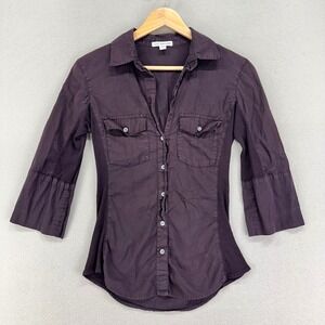 James Perse Deep Purple Button Down Shirt